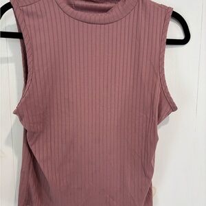 Olivia + Joy Ribbed Sleeveless Top in Dusty Rose